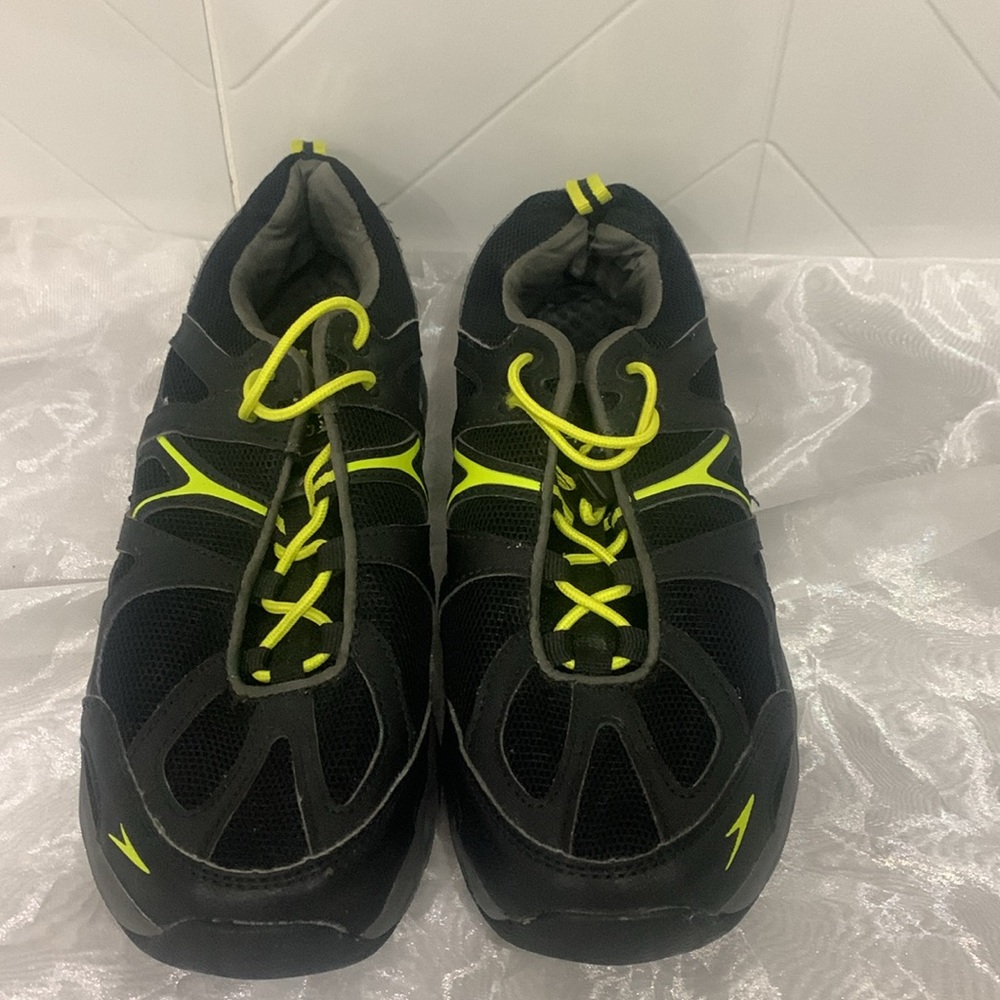 SPEEDO MEN’S HYDRO COMFORT 4.0 WATER SHOES Black Neon Yellow Bungee - Picture 6 of 15